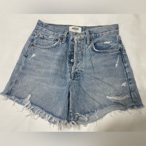 Agolde Long Parker Denim Shorts